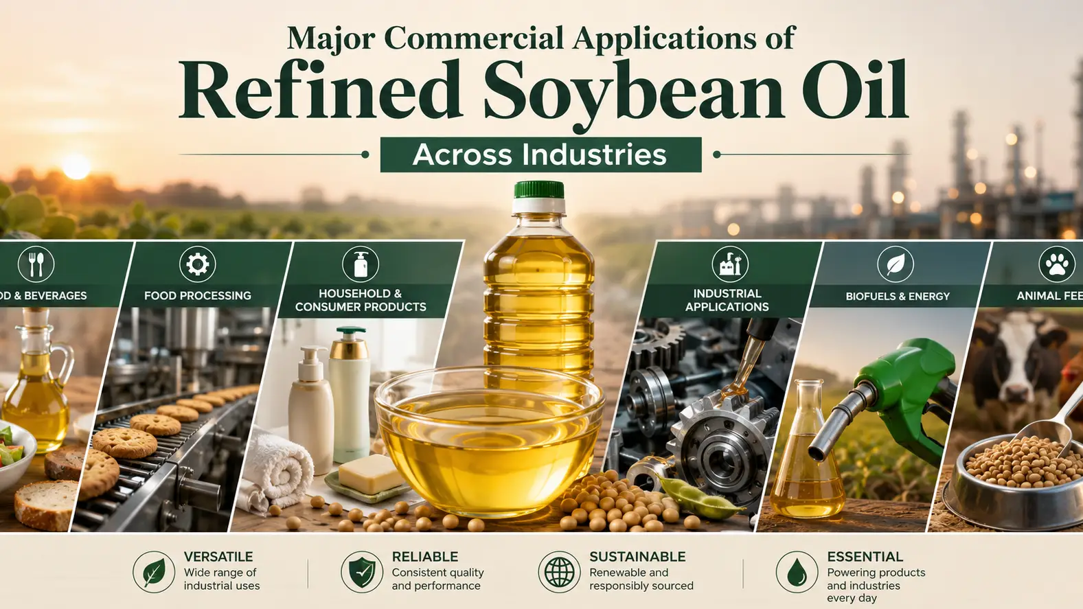 Major Commercial Applications of Refined Soybean Oil Across Industries