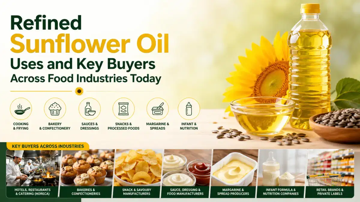 Usos del aceite de girasol refinado y compradores clave en las industrias alimentarias actuales