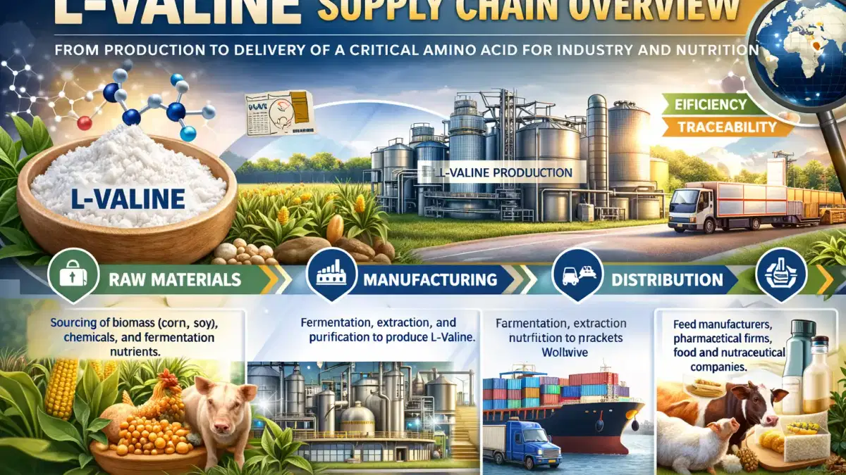 Mercado de la cadena de suministro de L-valina en 2026: dinámica mundial de la producción y el comercio